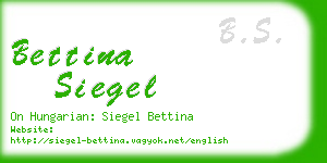 bettina siegel business card